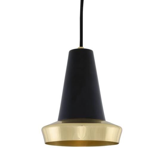 Malabo Polished Brass and Black Pendant Light 16cm