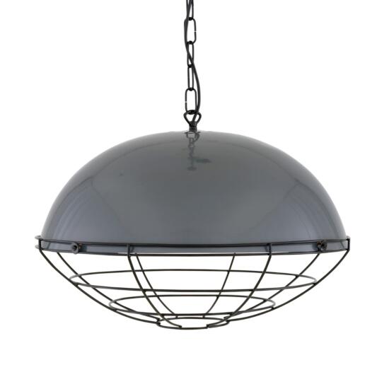 Austin Large Factory Pendant Light with Black Cage