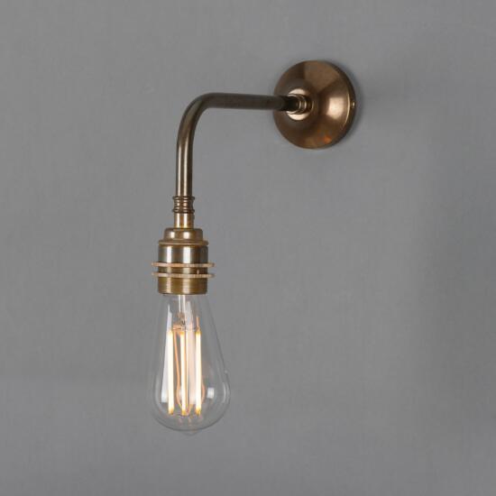 Lome Vintage Bare Bulb Wall Sconce, Antique Brass