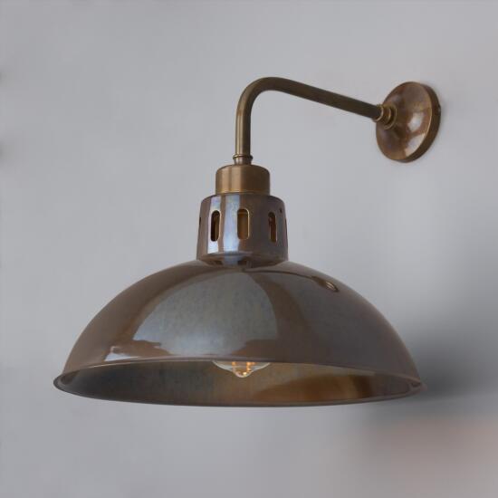 Paris Industrial Brass Wall Light 30cm, Antique Brass