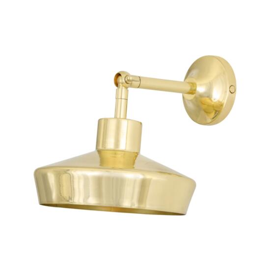 Splendor Modern Wall Light with Brass Shade 14.5cm, Polished Brass