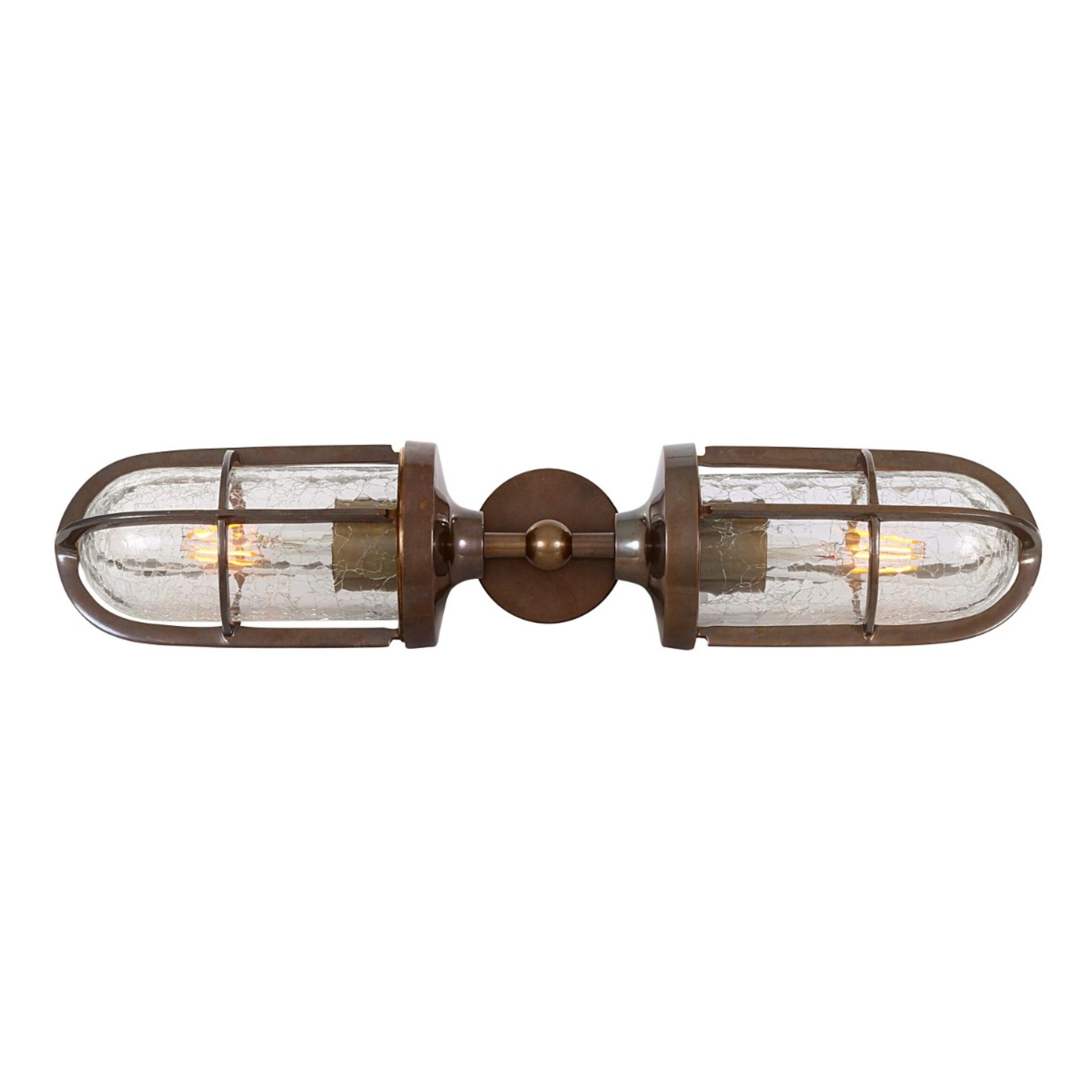 Clayton Double Well Glass Wall Sconce IP54