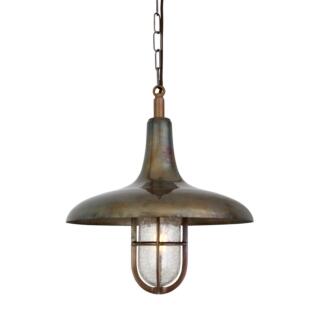 Mira Nautical Pendant Light IP65, Crackled Glass