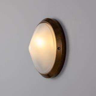 Veria Round Pointed Outdoor Wall Light 10.25" IP44, Antique Brass