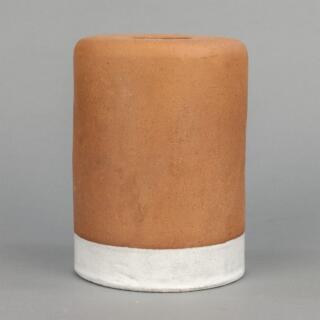 Rhus Ceramic Lamp Shade, Terracotta and White Glaze 12cm