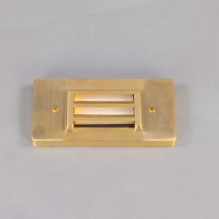 Calvi Small Brass Grille Light, Raw Brass