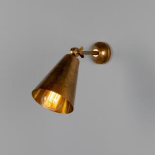 Moya Adjustable Brass Cone Wall Light 22cm IP20, Antique Brass