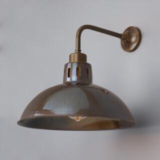 Paris Industrial Brass Wall Light 30cm, Antique Brass