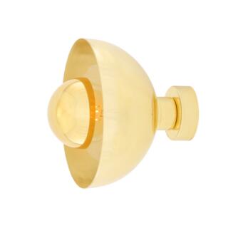 Maua Modern Brass Dome Wall Light 20cm, Polished Brass