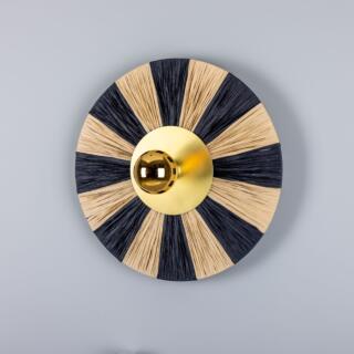 Vernon Raffia Striped Wall Sconce 21.3", Satin Brass