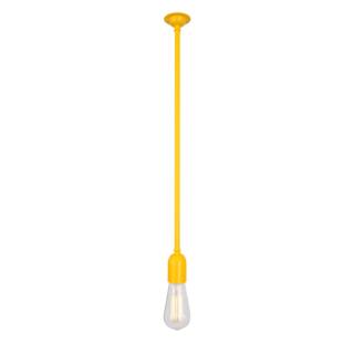 Powell Quirky Minimalist Bare Bulb Pendant Light, Powder Coated Yellow