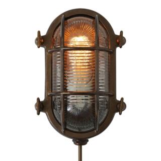 Ruben Marine Nautical Bulkhead Wall Sconce IP64, Antique Brass