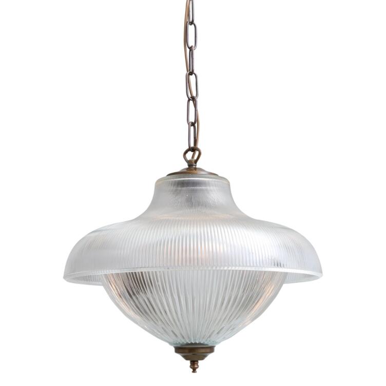 Essence Vintage Prismatic Glass Pendant Light 40cm, Antique Brass Essence Vintage Prismatic Glass Pendant Light 40cm, Antique Brass