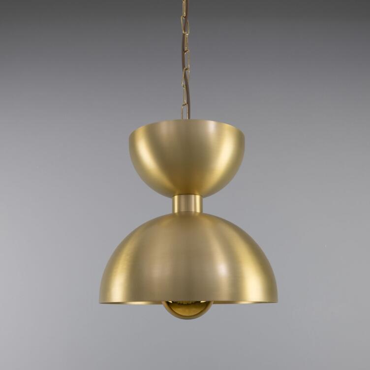 Dallas Modern Brass Dome Pendant Light 30cm, Satin Brass