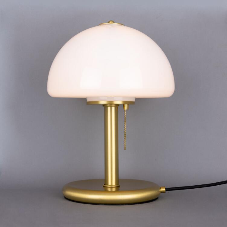 Champignon Mid-Century Mushroom Table Lamp, Satin Brass