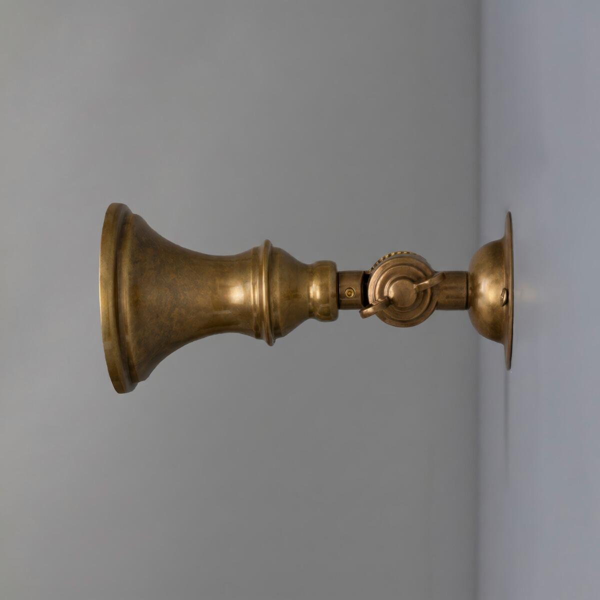 Accra Traditional Adjustable Brass Wall Spotlight, Antique Brass