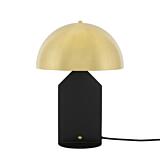 Pencil Brass Dome Table Lamp on Black Metal Stand Mullan Lighting