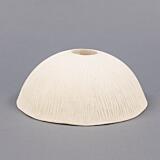 Kauri Matte White Striped Ceramic Dome Lamp Shade 7.75