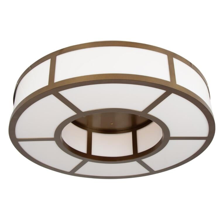 Norman Large Ring Light Flush Chandelier, Powder-Coated Bronze Norman Large Ring Light Flush Chandelier, Powder-Coated Bronze