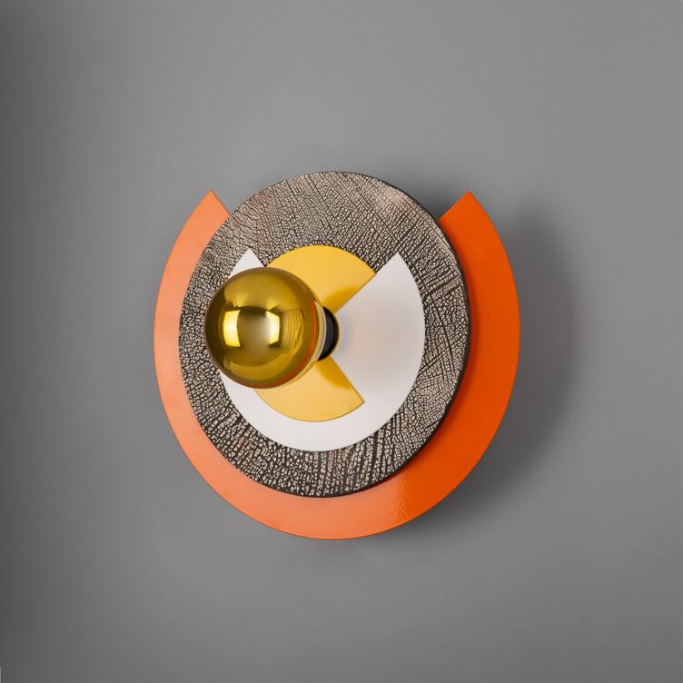 Mars Colourful Disc Wall Sconce, Powder-Coated Matte Black