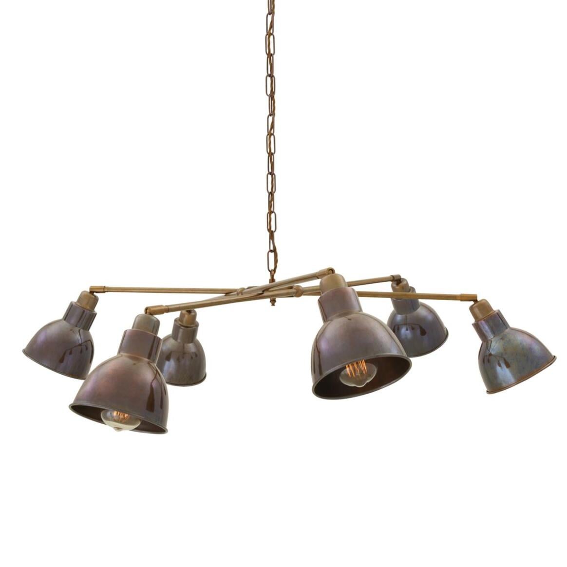 Lustre vintage en laiton Bridgetown à six bras, 124 cm IP20 main product image