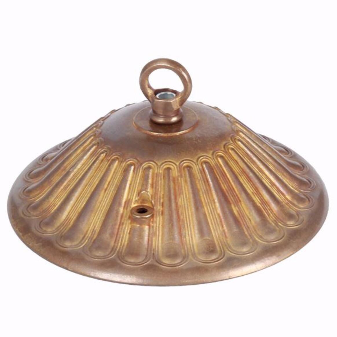Decorative Vintage Brass Ceiling Rose with Closed Hook 14cm main product image