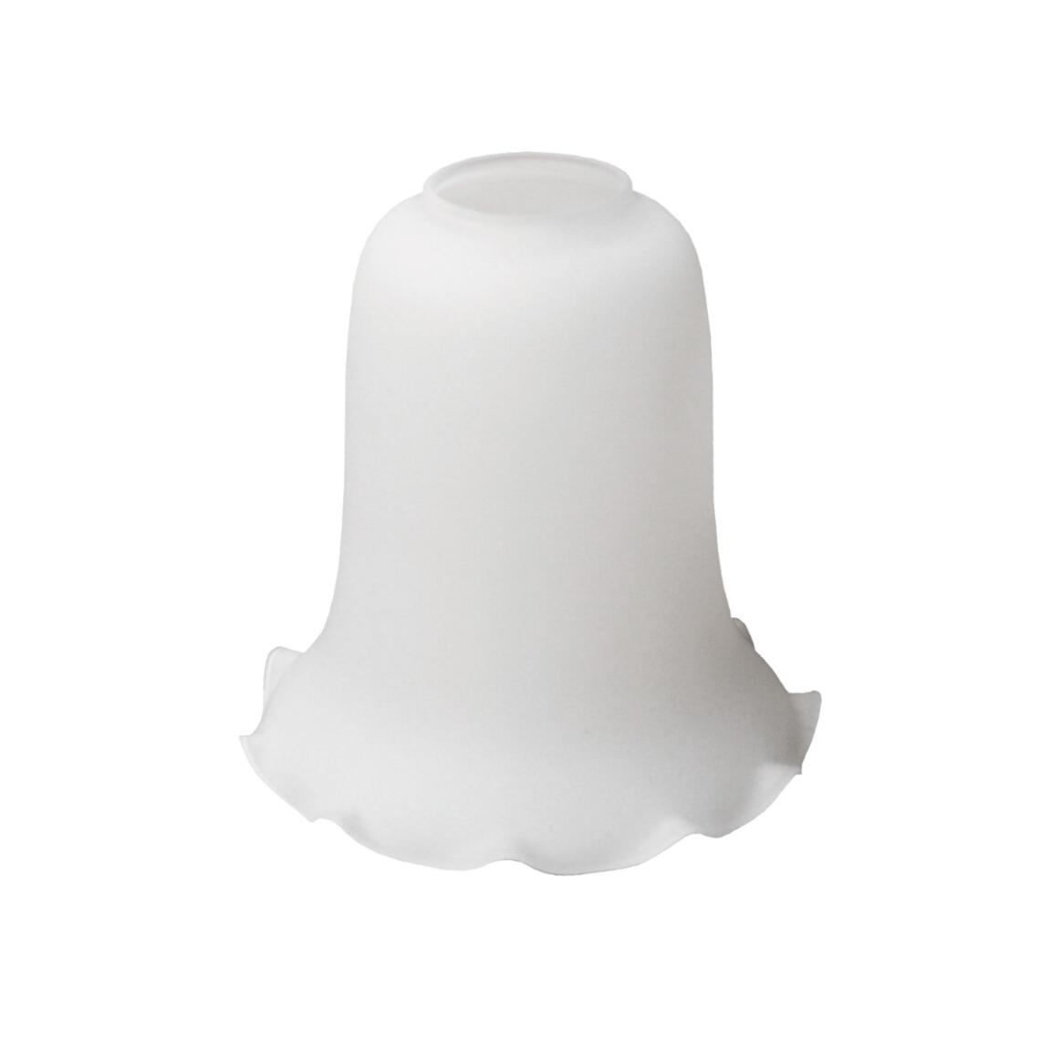 White Crimped Edge Bell Glass Lamp Shade 15.5cm, Neck Size 4cm main product image