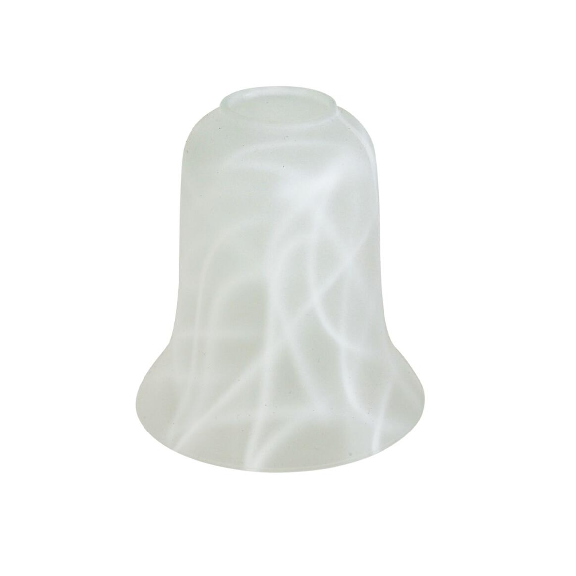 Flat Edge Etched Patterned Bell Glass Lamp Shade, Neck Size 2" main product image