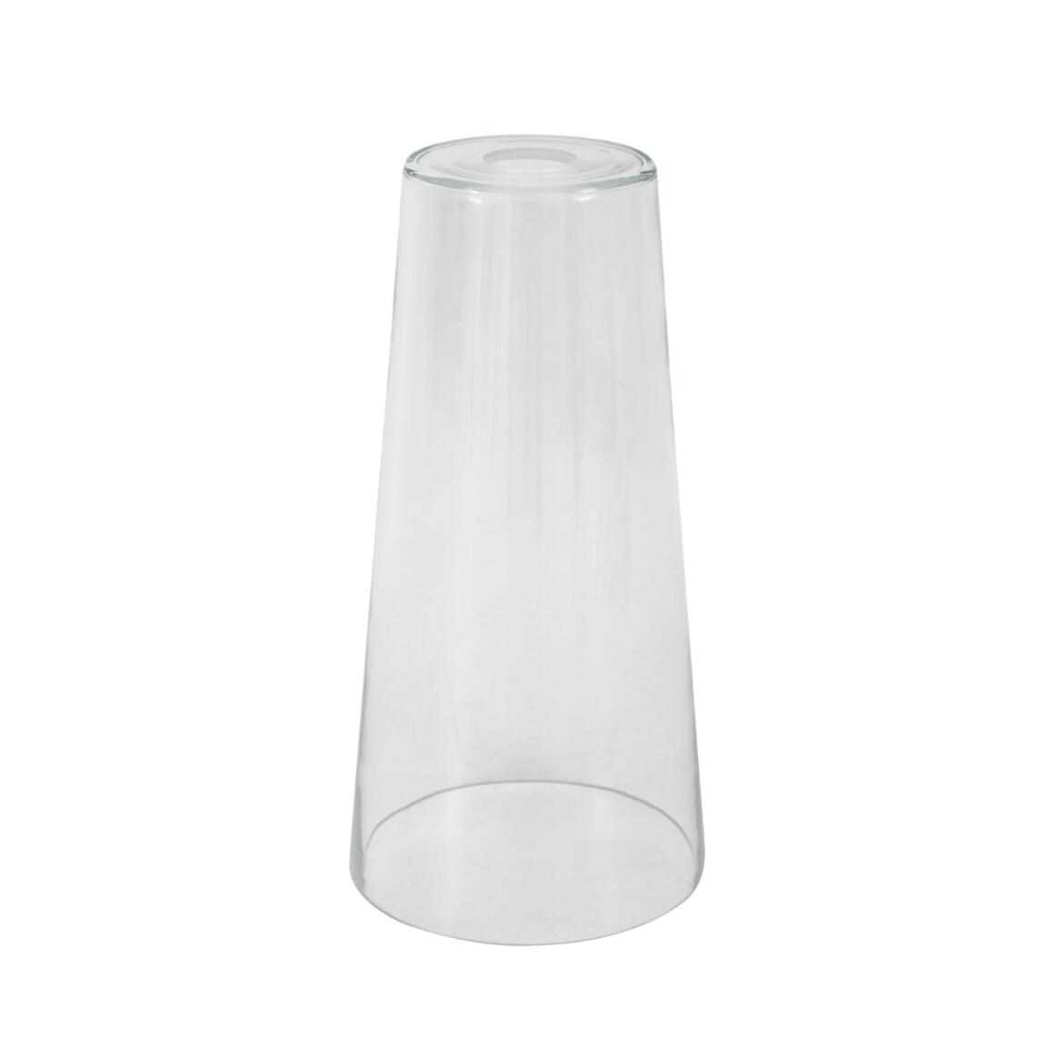 Tall cone clear glass lamp shade 7", Neck Size 1.75" main product image