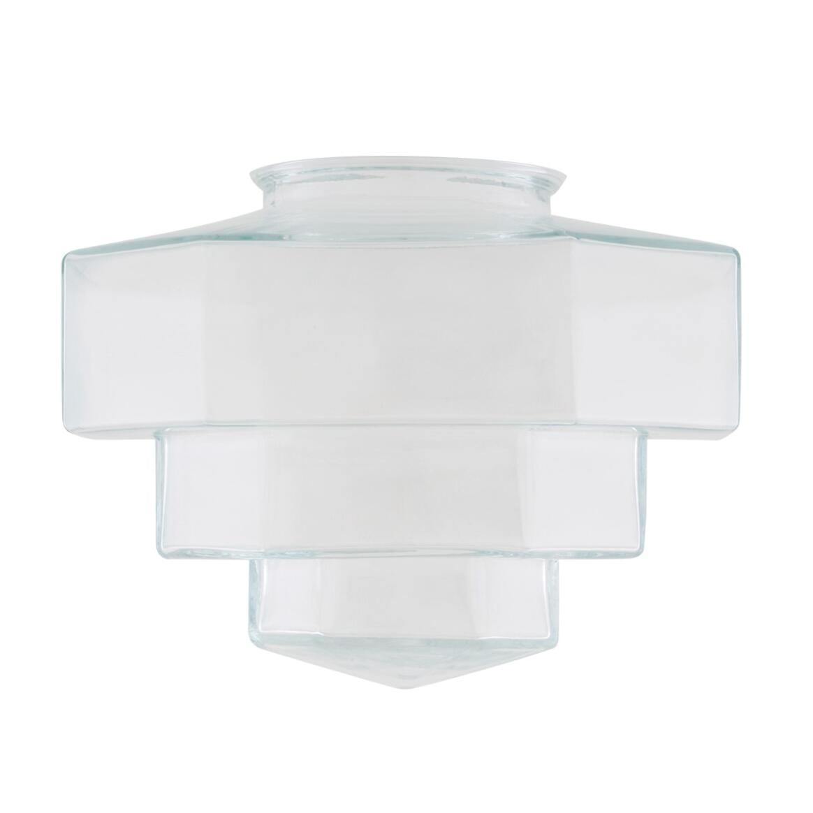 Art Deco Stepped Glass Lamp Shade 8.75", Neck Size 3.75" main product image