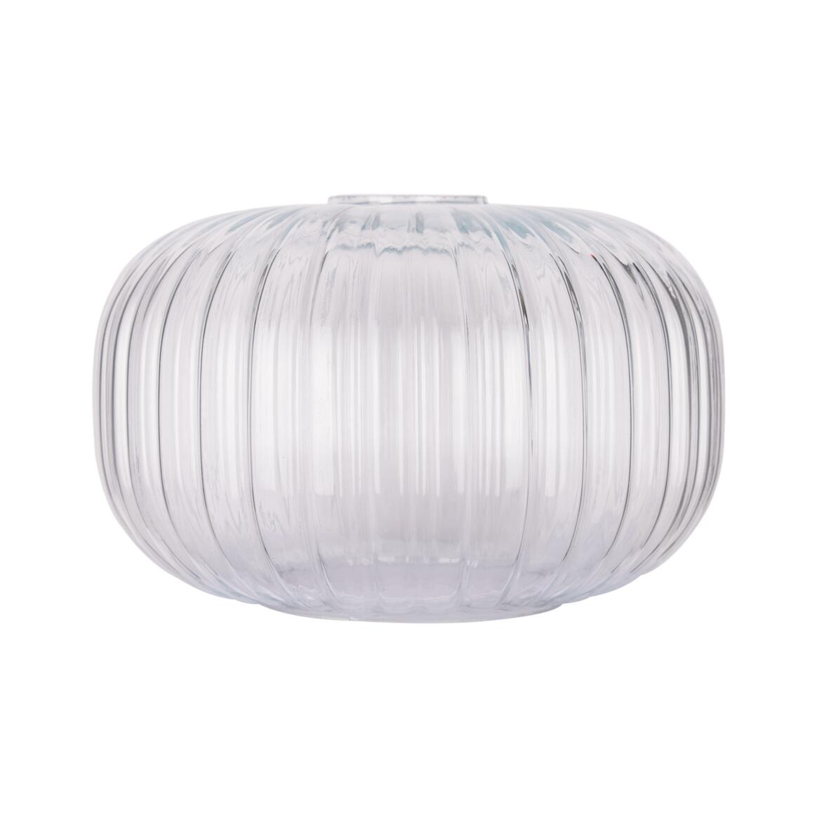 Reeded Pumpkin-Shaped Glass Lamp Shade 20cm, Neck Size 4.5cm main product image