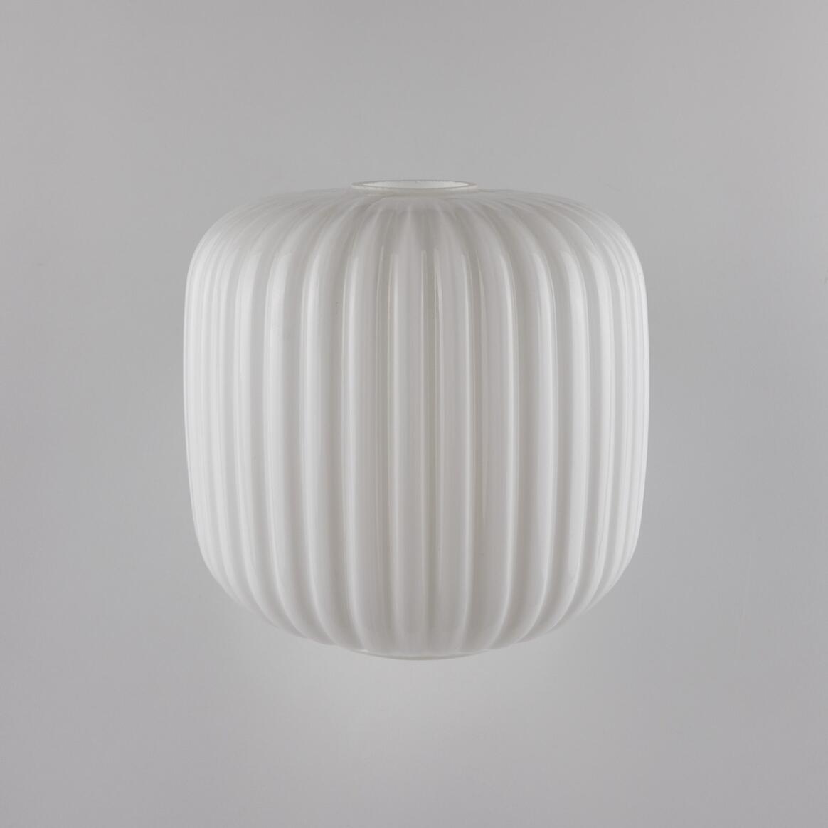 Reeded Cylindrical Opal Glass Lamp Shade 7.75", Neck Size 1.75" main product image
