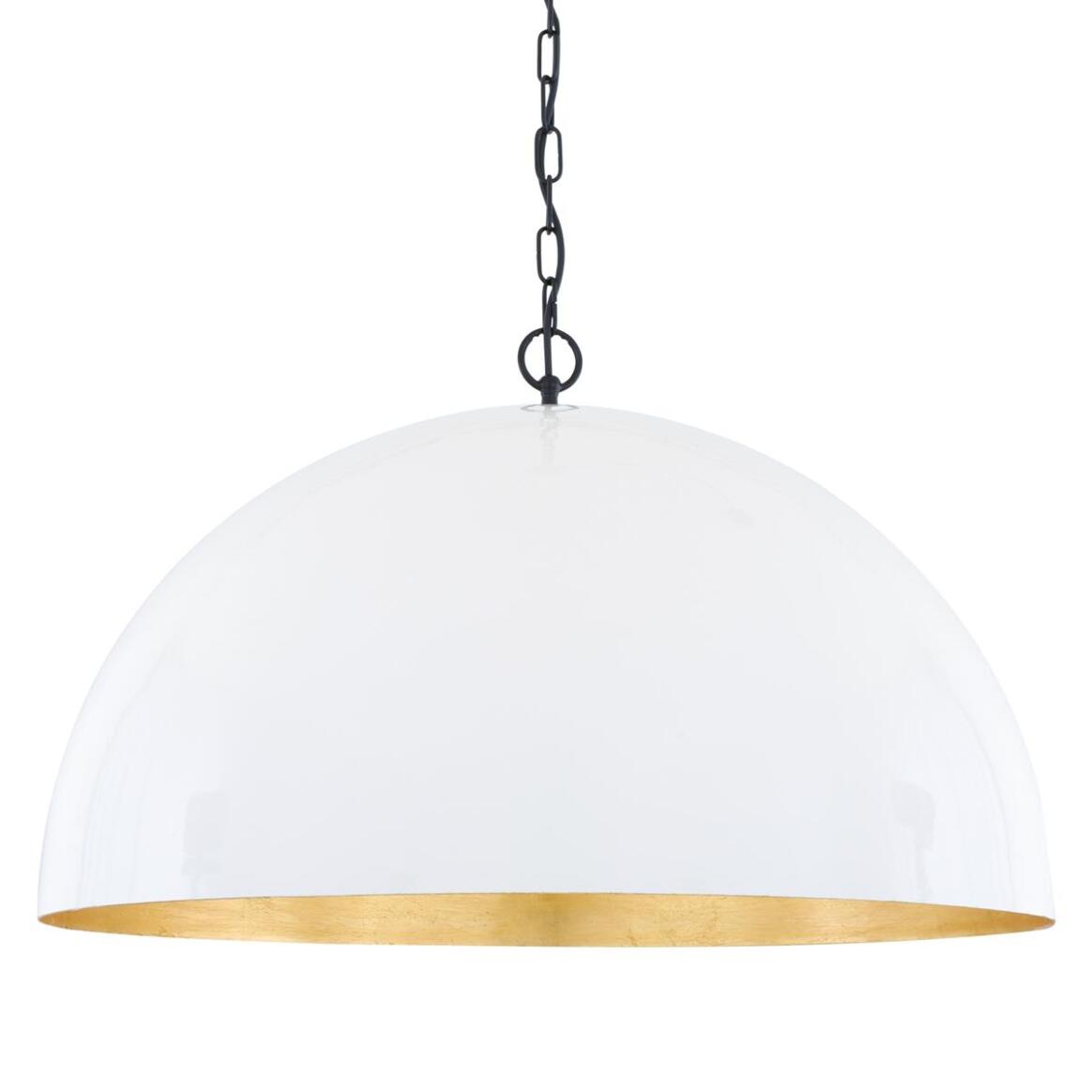 Goma Large White Dome and Gold Leaf Pendant Light 28.75" main product image