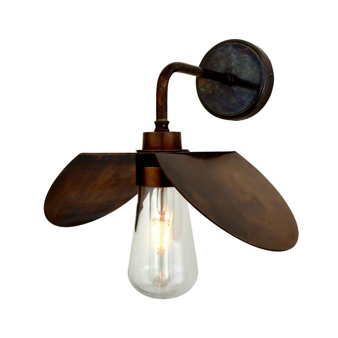 Hali Modern Brass & Glass Bathroom Wall Sconce 12.5" IP65 main product image