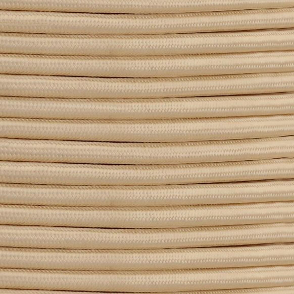 Câble tressé en tissu ivoire, 3 fils ronds main product image