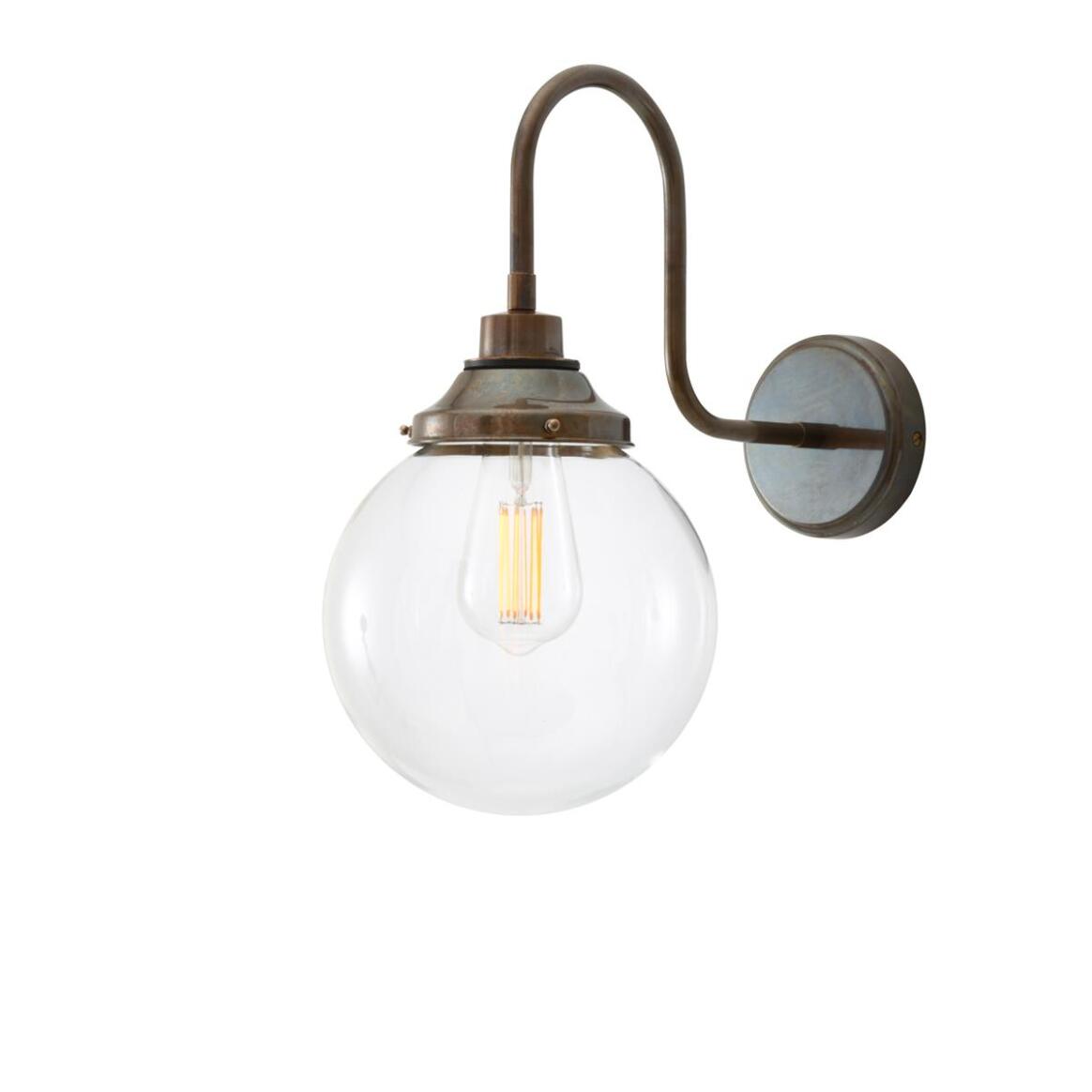 Laguna Clear Globe Swan Neck Wall Sconce 7.75" IP44 main product image