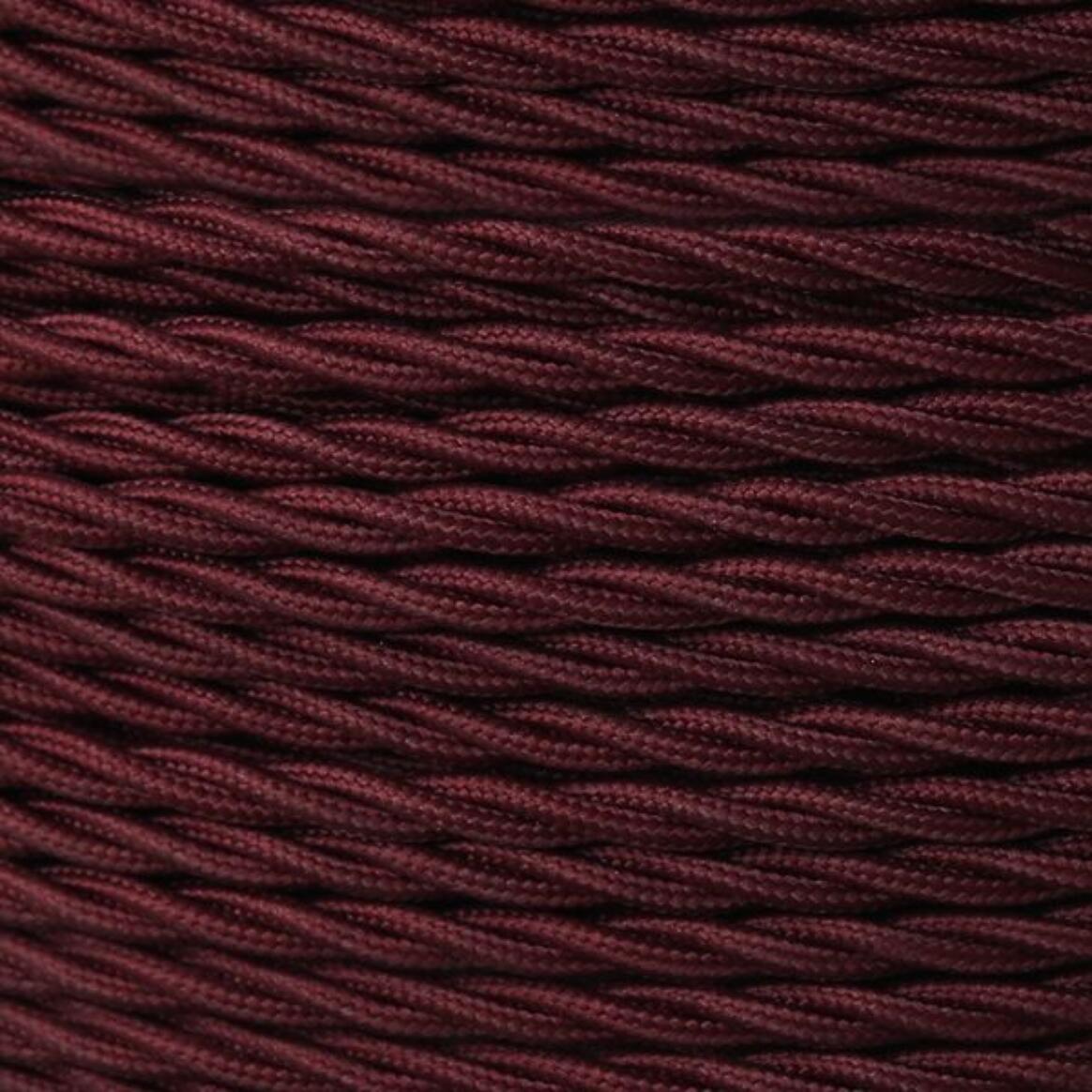 Maroon Fabric Braided Cable, 2 Core Twisted main product image