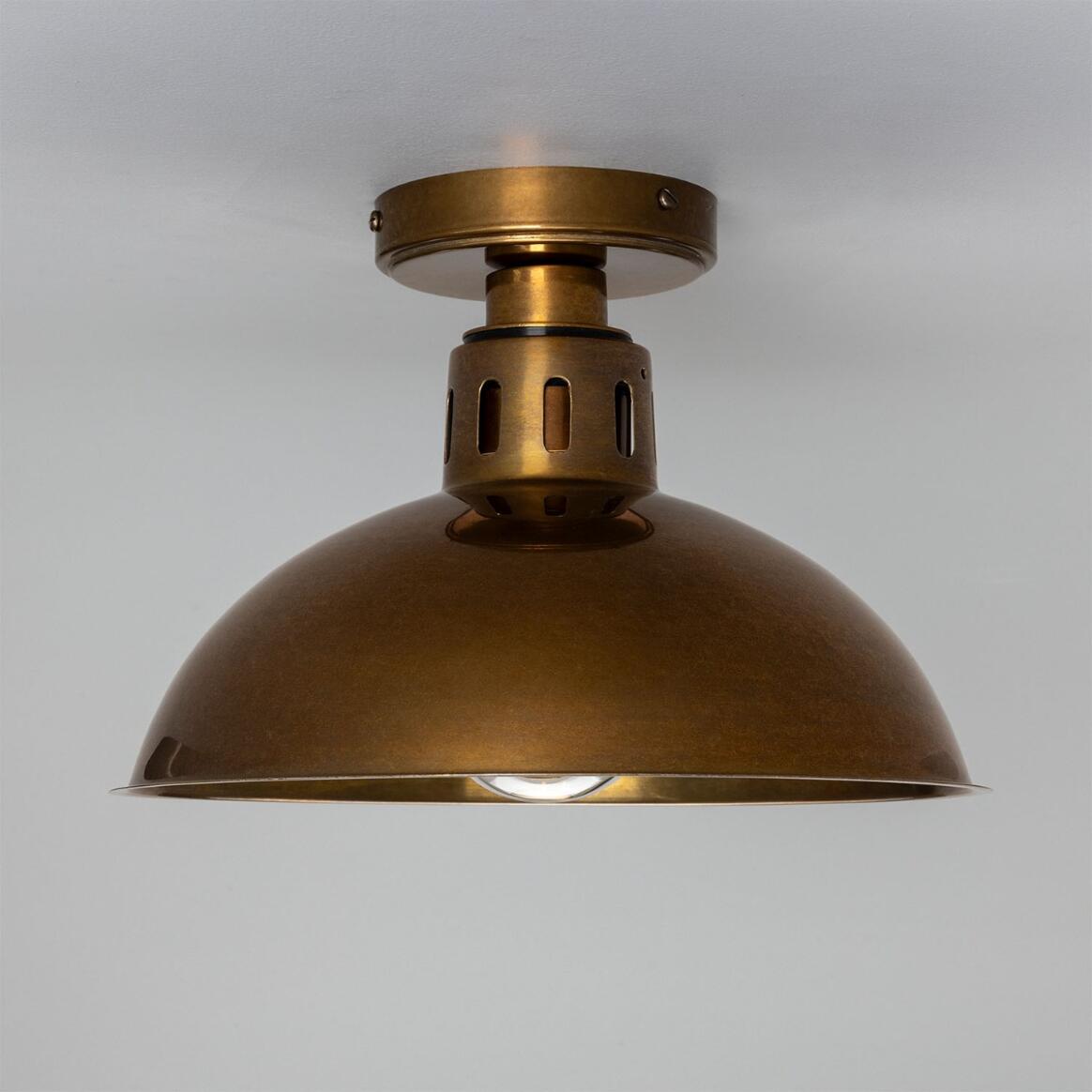 Talise Industrial Brass Ceiling Light IP65 30cm main product image