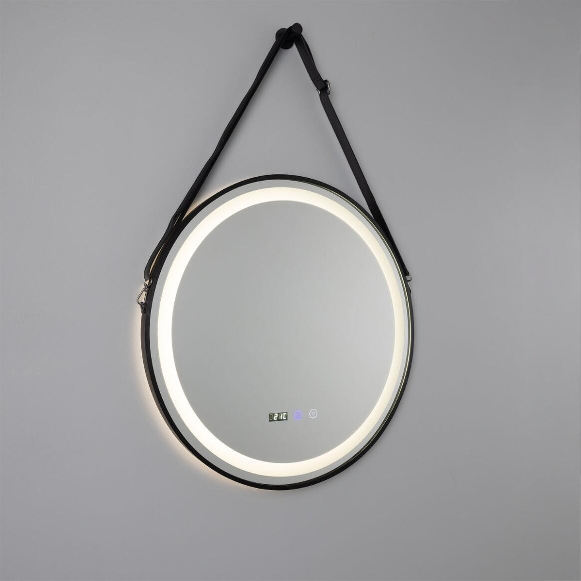 Miroir de salle de bains circulaire noir à LED Sines, 60 cm IP44 main product image
