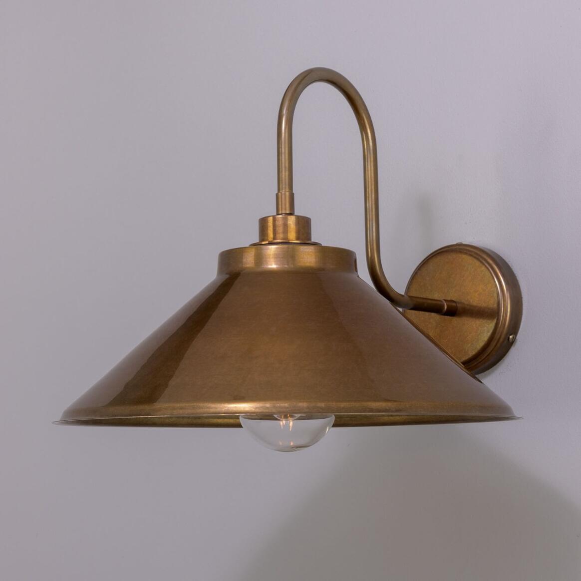 Nerissa Brass Swan Neck Wall Sconce 14.75" IP65 main product image