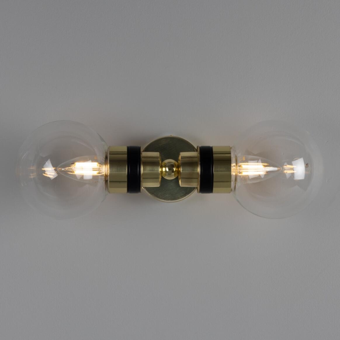 Poole Double Glass Globe Bathroom Wall Sconce 15.25" IP65 main product image