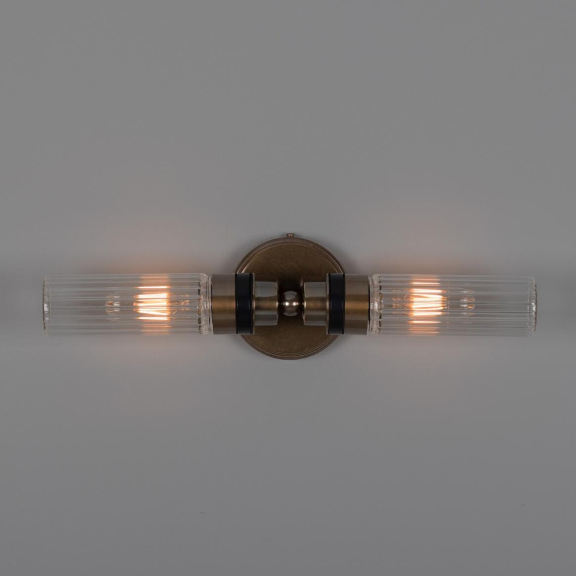 Severn Double Tube Glass Bathroom Wall Sconce 18.5" IP65 main product image