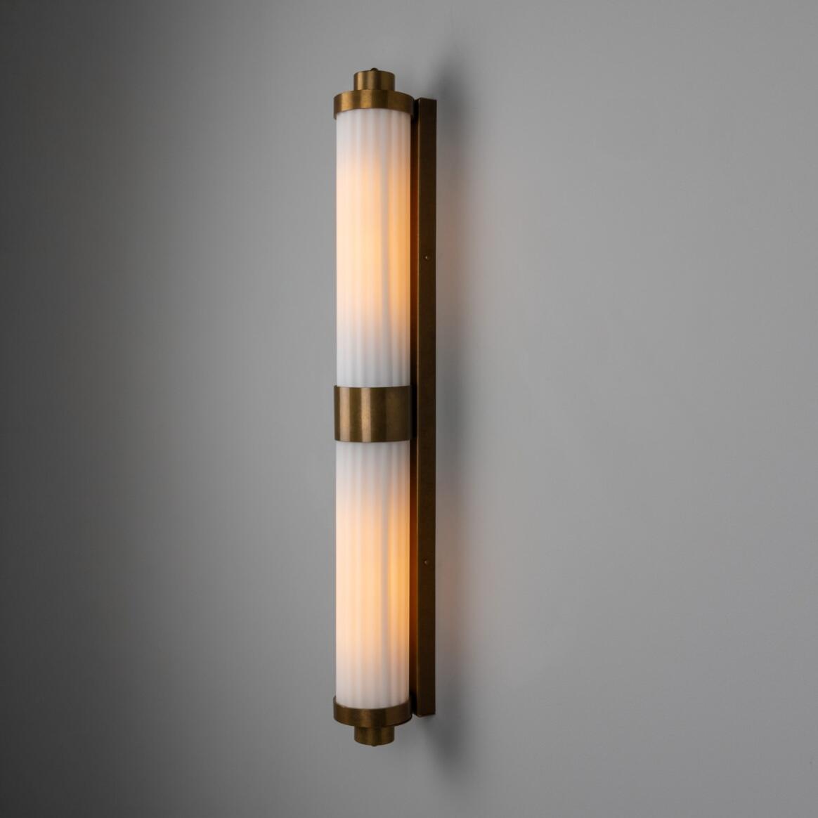 Double Louise Opal Glass Bathroom Wall Sconce 35" IP44 Damp-Rated main product image