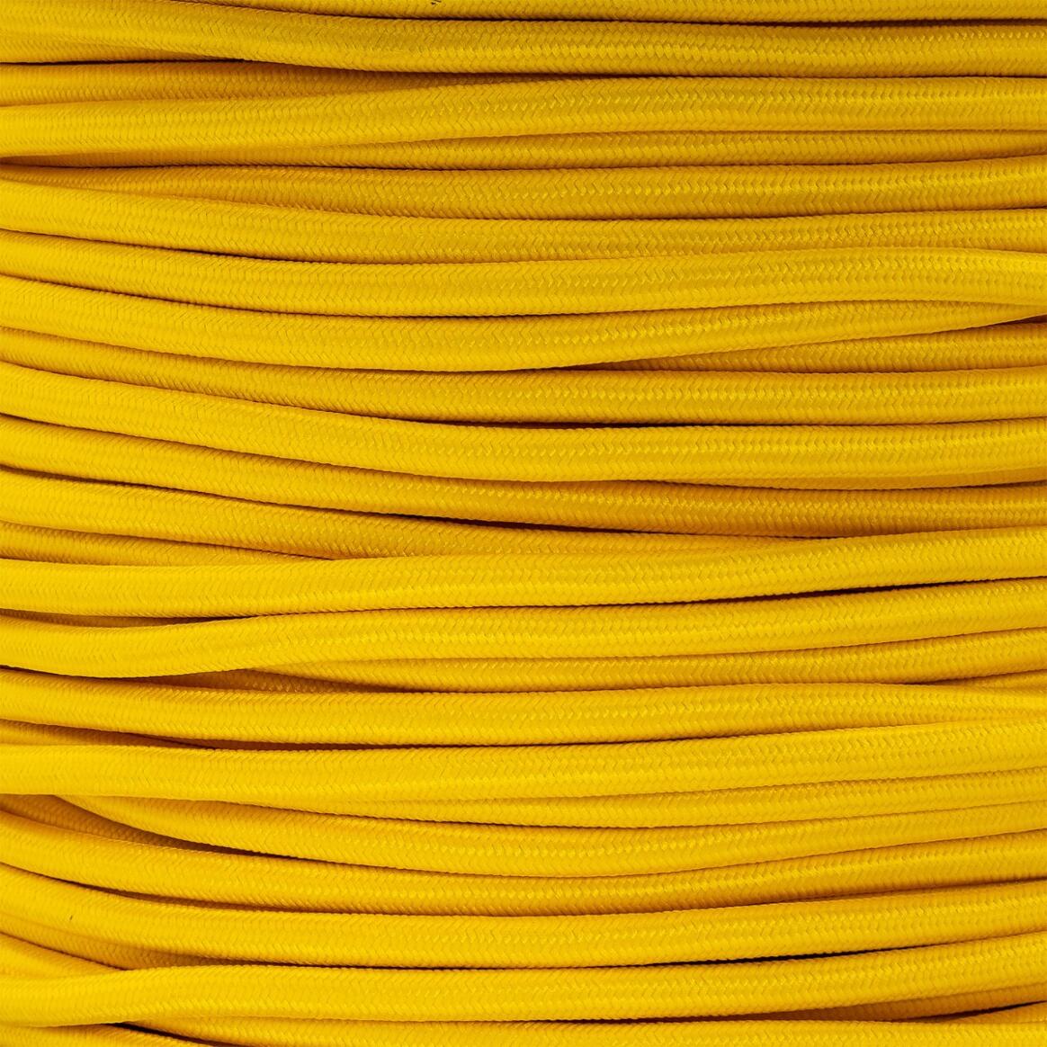 Yellow Fabric Braided Cable, 2 Core Round main product image