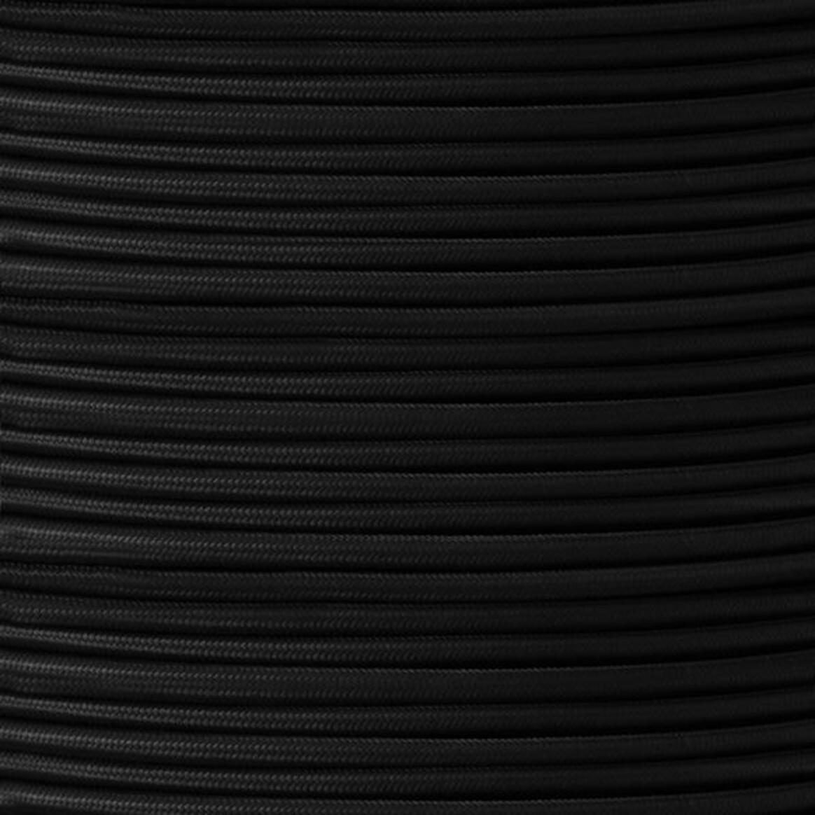 Black Fabric Braided Cable, UL Listed, 2 Core Round main product image