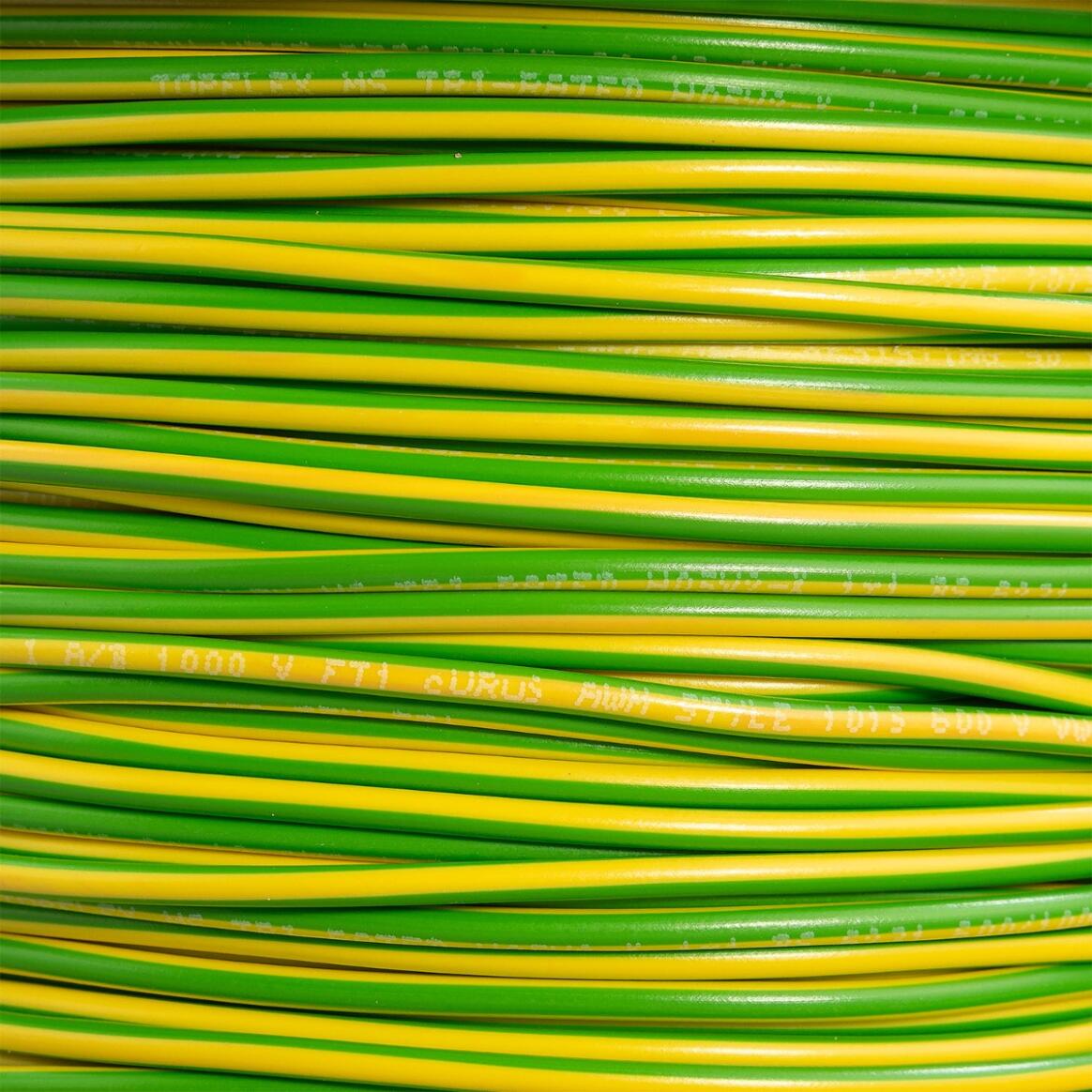 Single Core PVC Electrical Cable, Yellow Green Earth, UL main product image