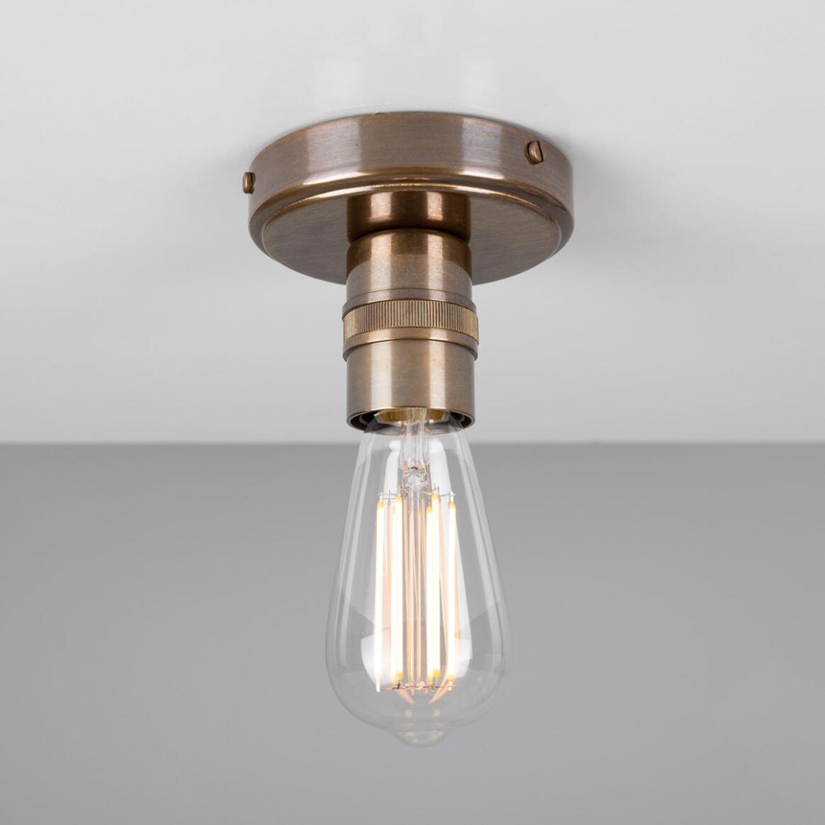 Devon Minimalist Brass Flush Ceiling Light 4.75" IP20 main product image