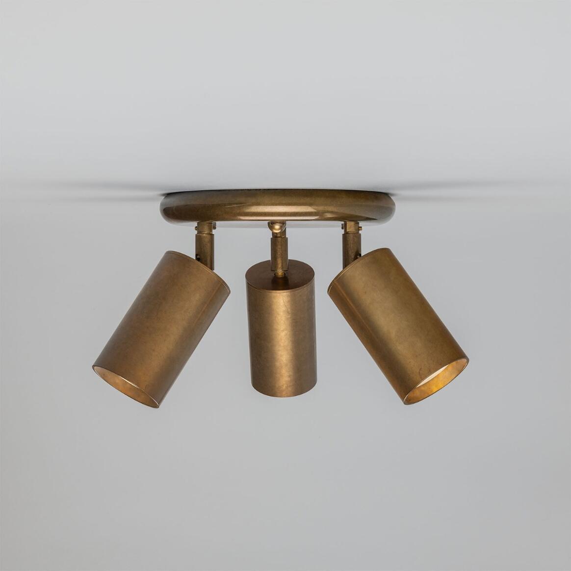 Evanston Three Light Directional Brass Ceiling Spotlight 7.75" IP20 main product image