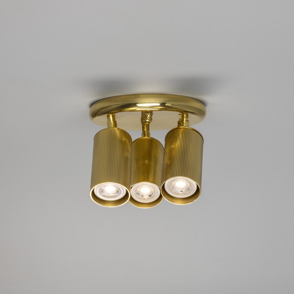 Adare Three Light Directional Brass Ceiling Spotlight 8