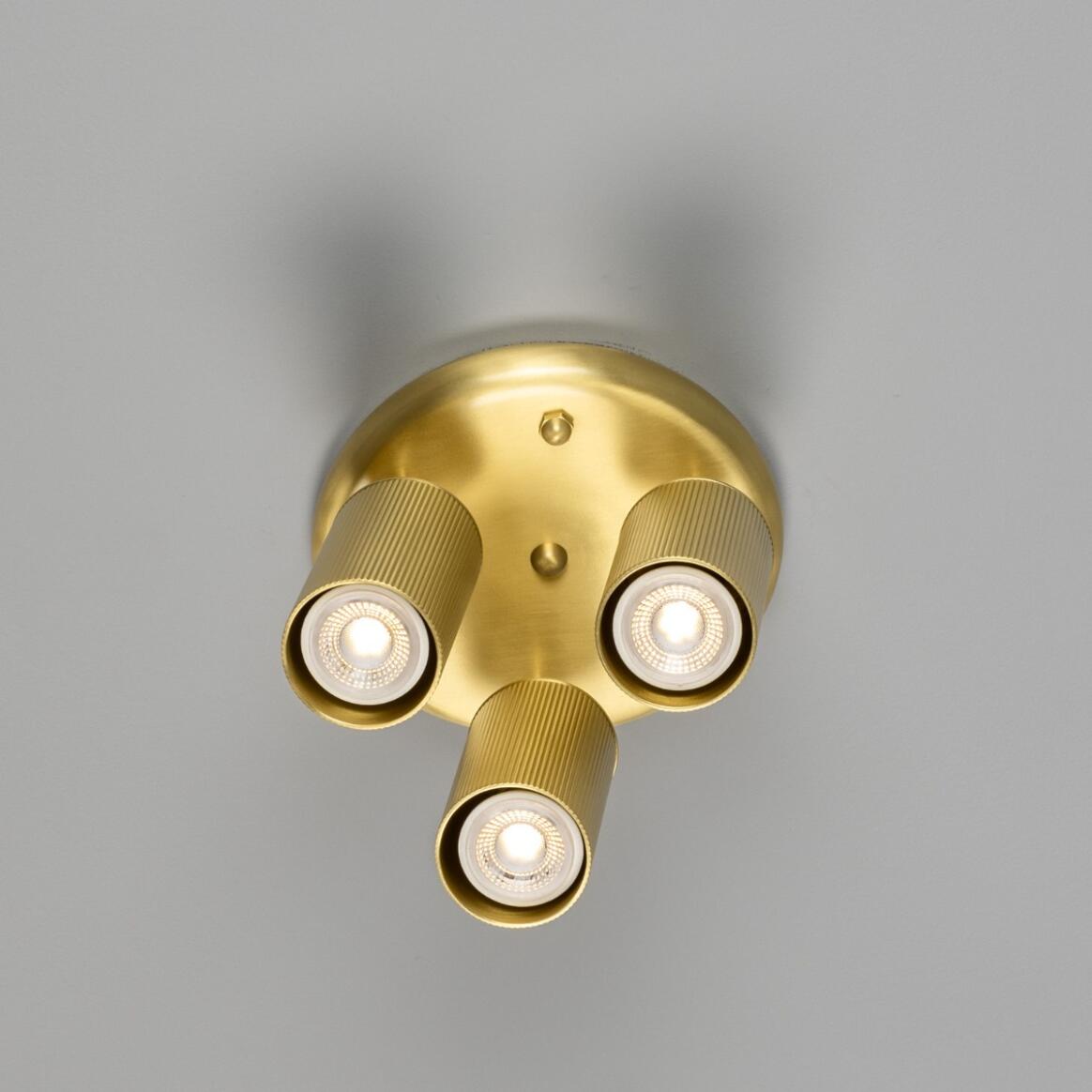 Adare Three Light Directional Brass Ceiling Spotlight 8